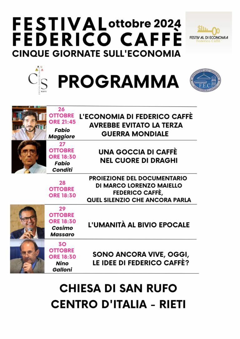 Programma Seconda Edizione Festival di Economia Rieti